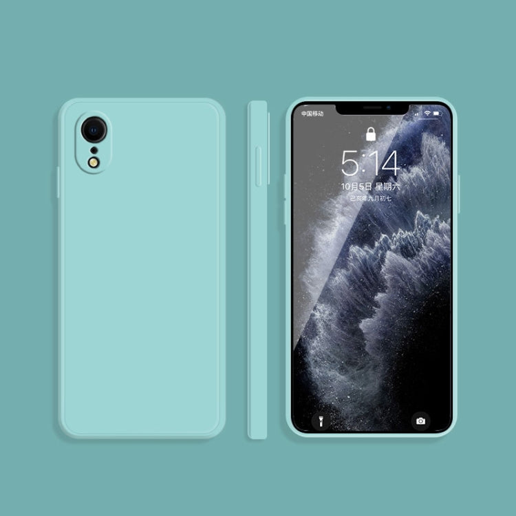 For iPhone XR Solid Color Imitation Liquid Silicone Straight Edge Dropproof Full Coverage Protective Case(Sky Blue) by buy2fix
