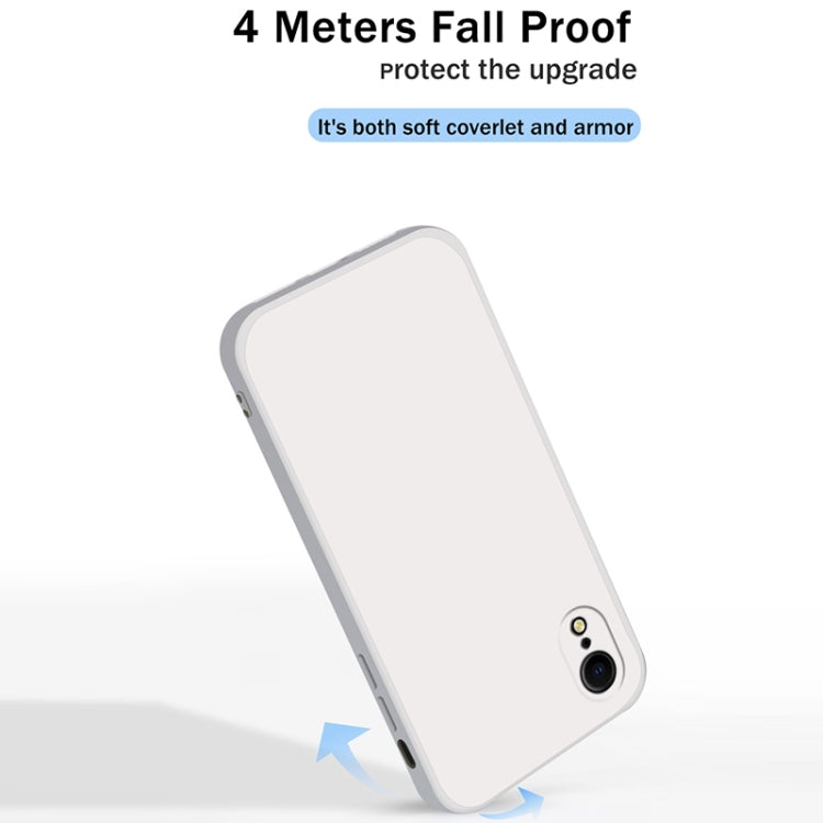 For iPhone XR Solid Color Imitation Liquid Silicone Straight Edge Dropproof Full Coverage Protective Case(Red) by buy2fix