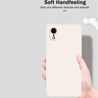 For iPhone XR Solid Color Imitation Liquid Silicone Straight Edge Dropproof Full Coverage Protective Case(Matcha Green) by buy2fix