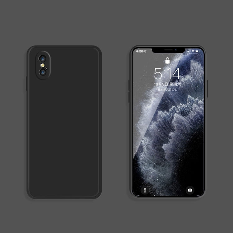 For iPhone XS Max Solid Color Imitation Liquid Silicone Straight Edge Dropproof Full Coverage Protective Case(Black) by buy2fix