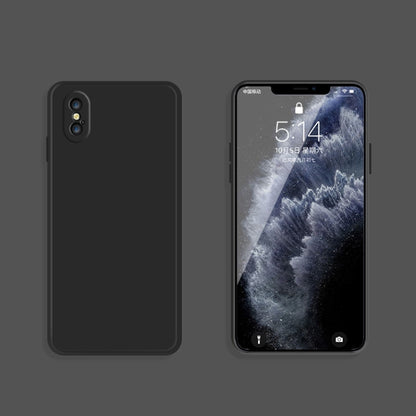For iPhone XS Max Solid Color Imitation Liquid Silicone Straight Edge Dropproof Full Coverage Protective Case(Black) by buy2fix
