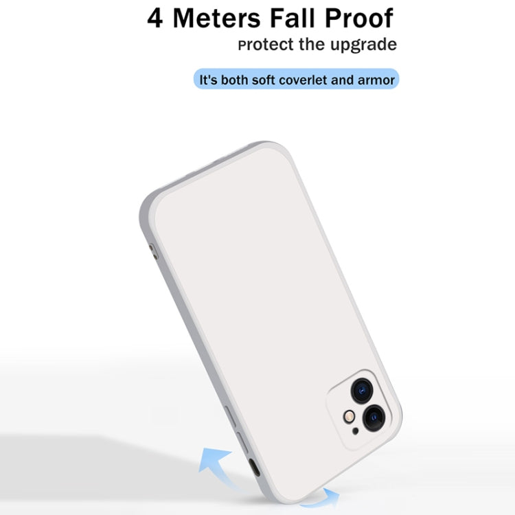 For iPhone 11 Solid Color Imitation Liquid Silicone Straight Edge Dropproof Full Coverage Protective Case (White) by buy2fix