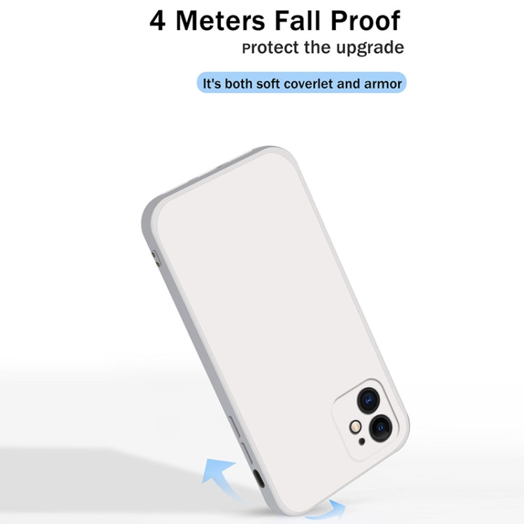 For iPhone 12 Solid Color Imitation Liquid Silicone Straight Edge Dropproof Full Coverage Protective Case(White) by buy2fix