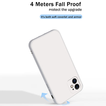 For iPhone 12 Solid Color Imitation Liquid Silicone Straight Edge Dropproof Full Coverage Protective Case(Matcha Green) by buy2fix