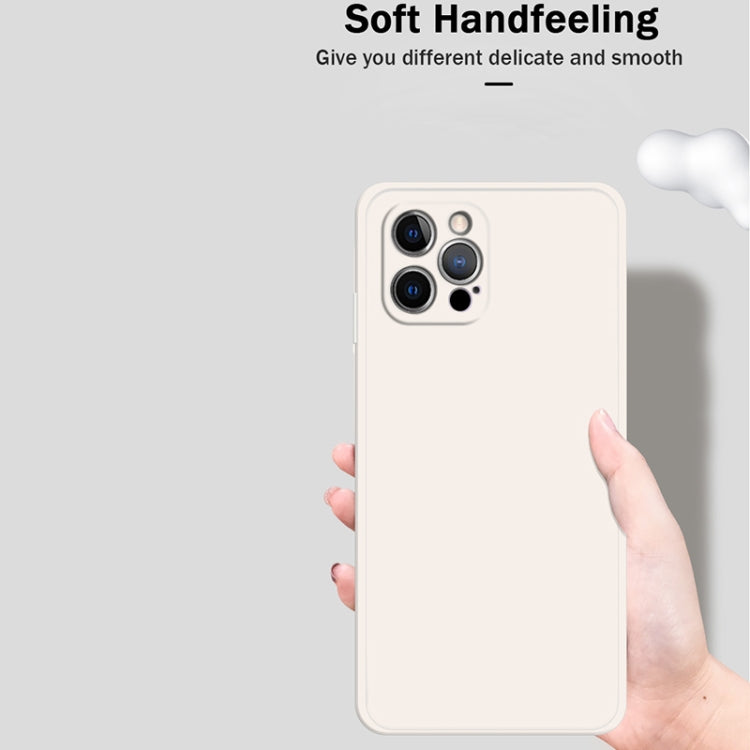 For iPhone 12 Pro Max Solid Color Imitation Liquid Silicone Straight Edge Dropproof Full Coverage Protective Case(White) by buy2fix