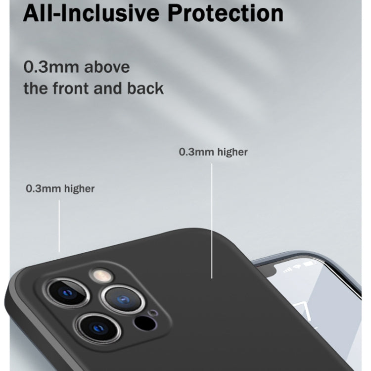 For iPhone 12 Pro Max Solid Color Imitation Liquid Silicone Straight Edge Dropproof Full Coverage Protective Case(White) by buy2fix