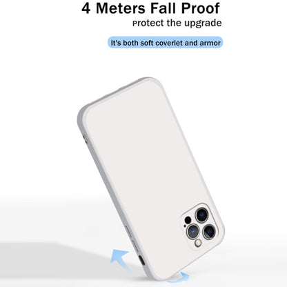 For iPhone 12 Pro Max Solid Color Imitation Liquid Silicone Straight Edge Dropproof Full Coverage Protective Case(White) by buy2fix