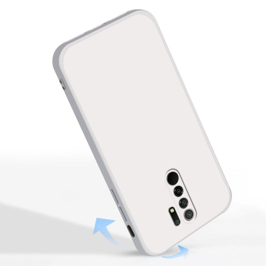 For Xiaomi Redmi 9 Solid Color Imitation Liquid Silicone Straight Edge Dropproof Full Coverage Protective Case(White) by buy2fix