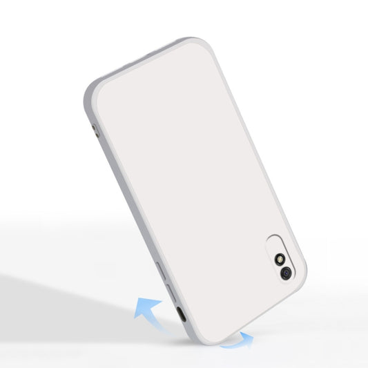 For Xiaomi Redmi 9A Solid Color Imitation Liquid Silicone Straight Edge Dropproof Full Coverage Protective Case(Sky Blue) by buy2fix