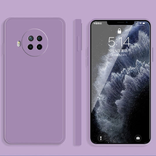 For Xiaomi Redmi Note 9 Pro Solid Color Imitation Liquid Silicone Straight Edge Dropproof Full Coverage Protective Case(Purple)