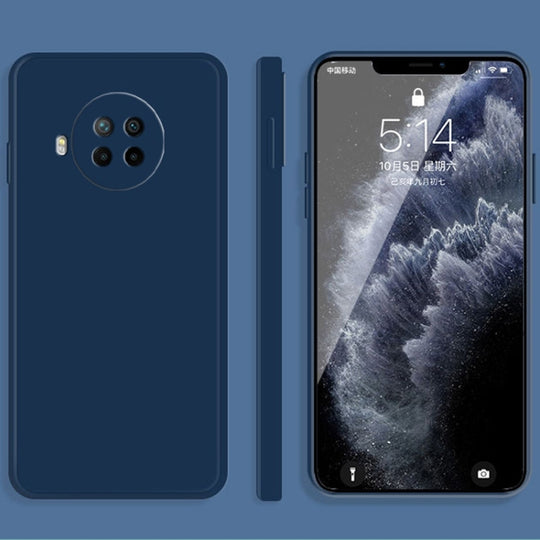 For Xiaomi Redmi Note 9 Pro Solid Color Imitation Liquid Silicone Straight Edge Dropproof Full Coverage Protective Case(Blue)