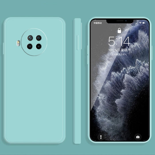 For Xiaomi Redmi Note 9 Pro Solid Color Imitation Liquid Silicone Straight Edge Dropproof Full Coverage Protective Case(Sky Blue)