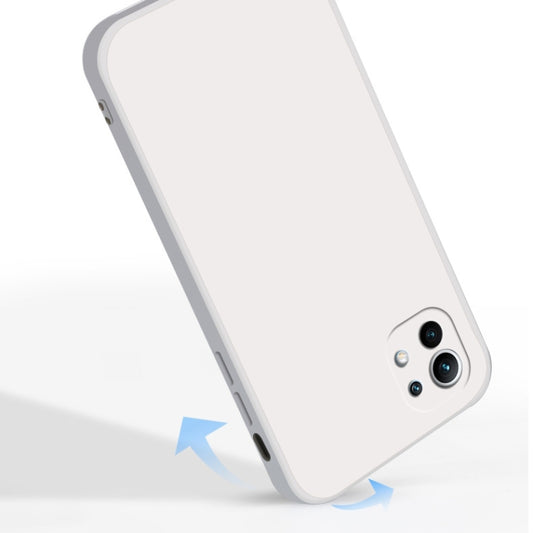 For Xiaomi Mi 11 Solid Color Imitation Liquid Silicone Straight Edge Dropproof Full Coverage Protective Case(Purple) by buy2fix