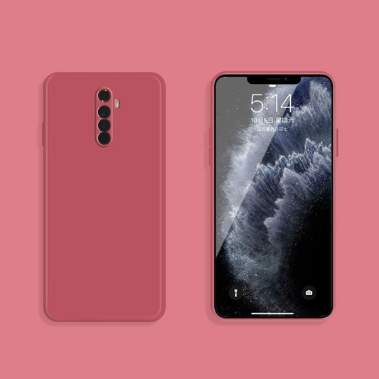 For OPPO Realme X2 Pro / Reno Ace Solid Color Imitation Liquid Silicone Straight Edge Dropproof Full Coverage Protective Case(Red) by buy2fix