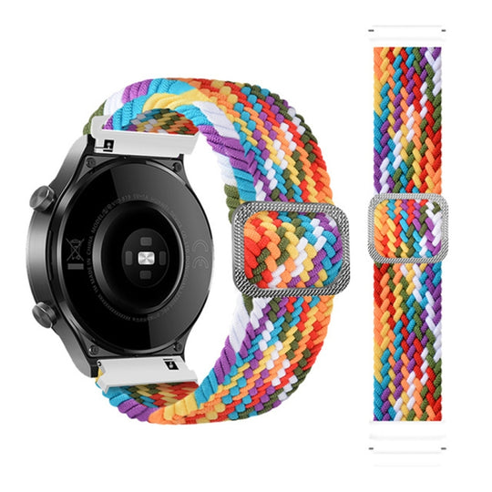 For Huami Amazfit Bip U Pro Adjustable Nylon Braided Elasticity Watch Band(Rainbow)