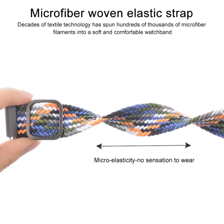For Samsung Galaxy Watch 46mm Adjustable Nylon Braided Elasticity Watch Band(Black White) by buy2fix