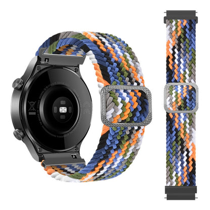 For Samsung Galaxy Watch 3 41mm Adjustable Nylon Braided Elasticity Watch Band(Colorful Denim) by buy2fix