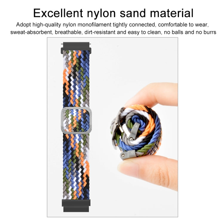 For Samsung Galaxy Watch 3 41mm Adjustable Nylon Braided Elasticity Watch Band(Colorful Denim) by buy2fix