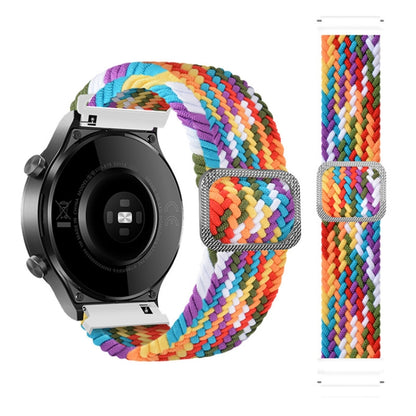 For Samsung Galaxy Watch 3 45mm Adjustable Nylon Braided Elasticity Watch Band(Rainbow) by buy2fix