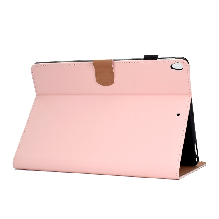 For iPad 10.2 2021 / 2020 / 2019 Solid Color Horizontal Flip Leather Case with Holder & Card Slots & Pen Slot & Sleep / Wake-up Function(Pink) by buy2fix