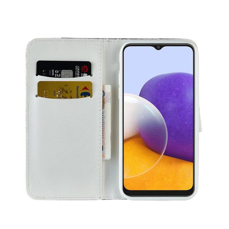 For Samsung Galaxy A22 5G Laser Glitter Powder Matching Crocodile Texture Horizontal Flip Leather Case with Card Slots & Holder & Wallet(Blue) by buy2fix