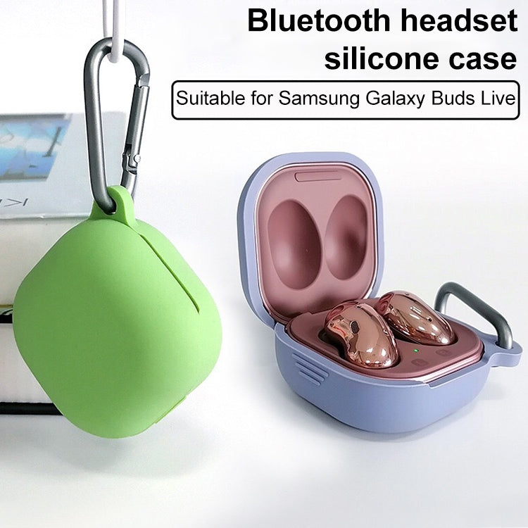 For Samsung Galaxy Buds Live / Pro Bluetooth Earphone Silicone Protective Case with Hook(Sky Blue) - Samsung Earphone Case by buy2fix | Online Shopping UK | buy2fix