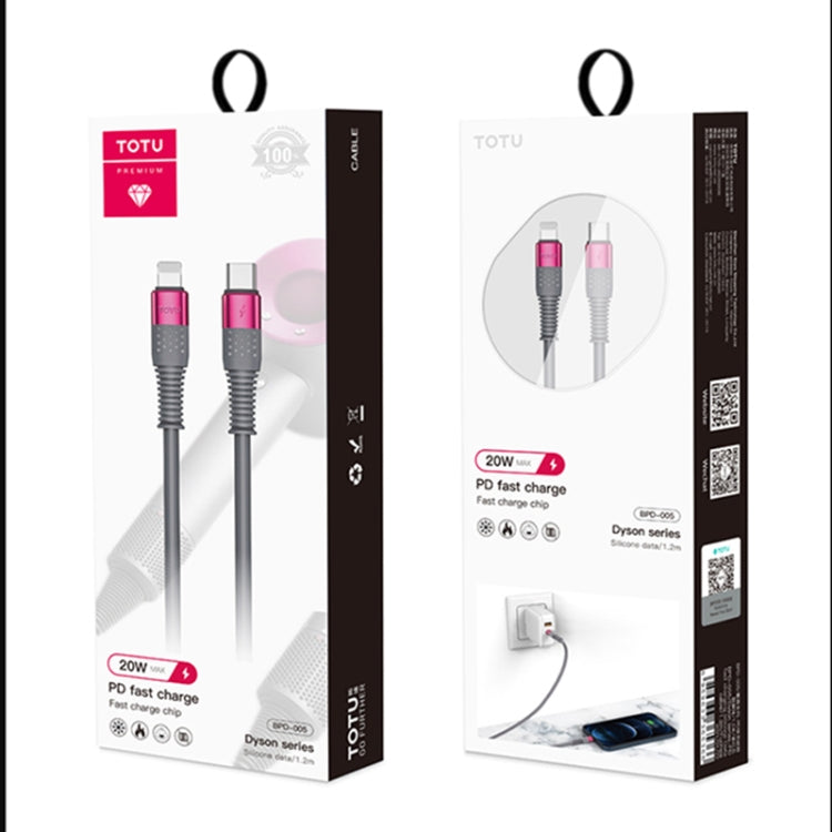 TOTUDESIGN BL-012 Dyson Series 3A USB to 8 Pin Silicone Data Cable for iPhone, iPad, Length: 1.2m(Purple Red) - Normal Style Cable by TOTUDESIGN | Online Shopping UK | buy2fix