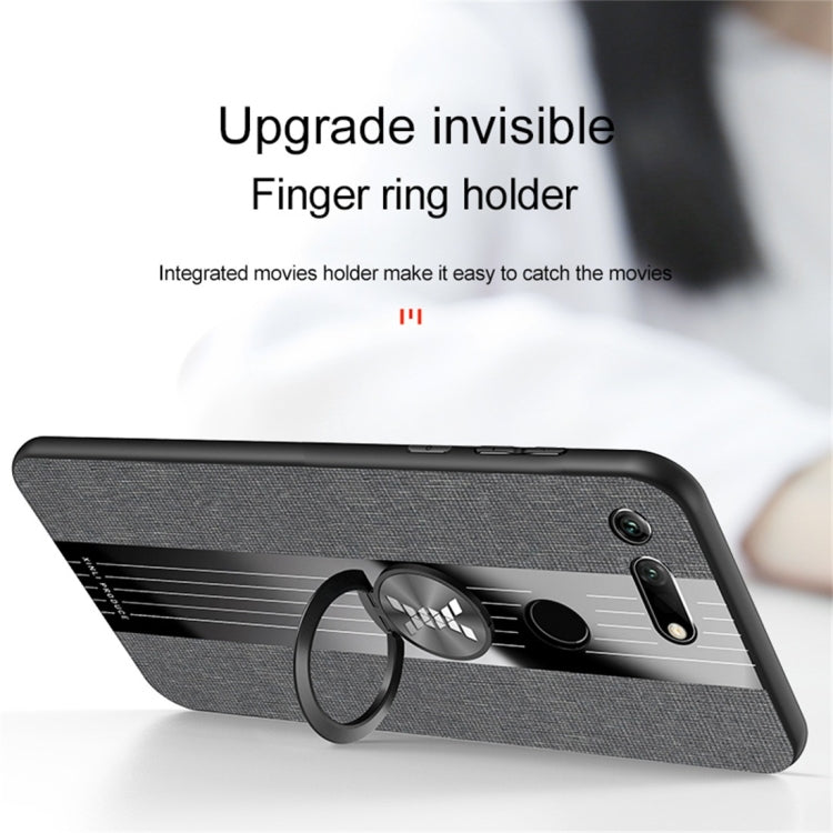 For Huawei Honor View 10 XINLI Stitching Cloth Textue Shockproof TPU Protective Case with Ring Holder(Grey) - Honor Cases by XINLI | Online Shopping UK | buy2fix