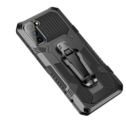 For Samsung Galaxy S21 FE Armor Warrior Shockproof PC + TPU Protective Case(Black) by buy2fix