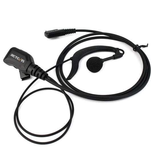 RETEVIS R-111 K Head G Type PTT Adjustable Volume Earphone Microphone for H-777/RT-5R/RT1/RT2/RT5 by RETEVIS