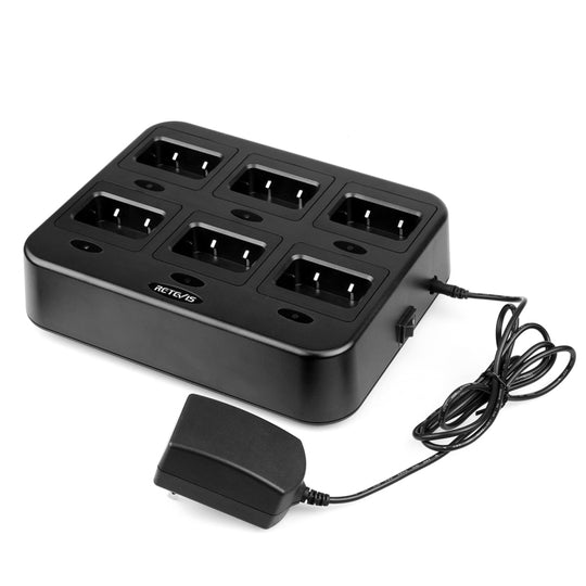 RETEVIS RTC21 Multifunktions-6-Wege-Walkie-Talkie-Ladegerät für Retevis RT21/RT24, EU-Stecker
