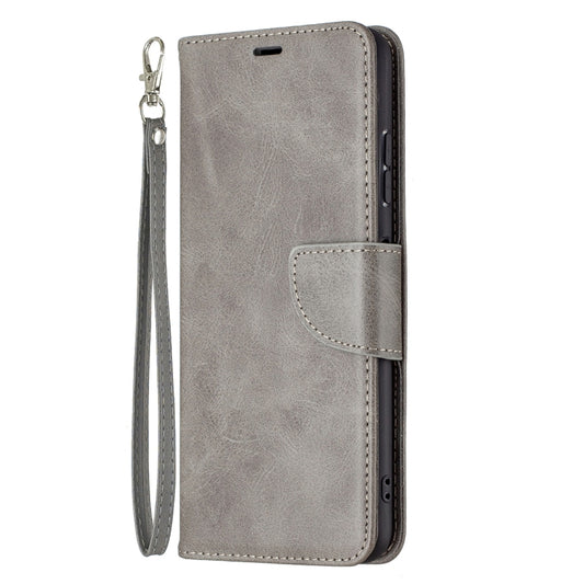 For Samsung Galaxy A22 5G Retro Lambskin Texture Pure Color Horizontal Flip PU Leather Case with Holder & Card Slots & Wallet & Lanyard(Gray) by buy2fix