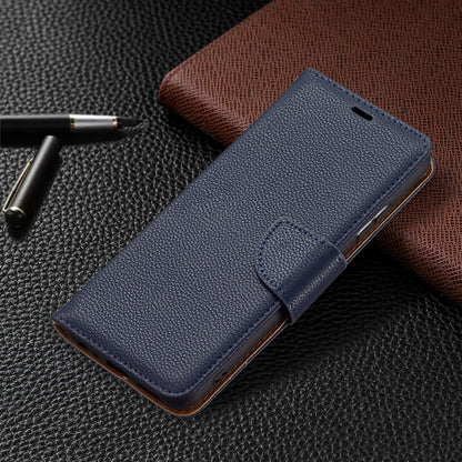 For Samsung Galaxy A22 5G Litchi Texture Pure Color Horizontal Flip Leather Case with Holder & Card Slots & Wallet & Lanyard(Dark Blue) by buy2fix