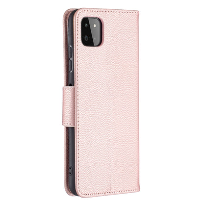 For Samsung Galaxy A22 5G Litchi Texture Pure Color Horizontal Flip Leather Case with Holder & Card Slots & Wallet & Lanyard(Rose Gold) by buy2fix