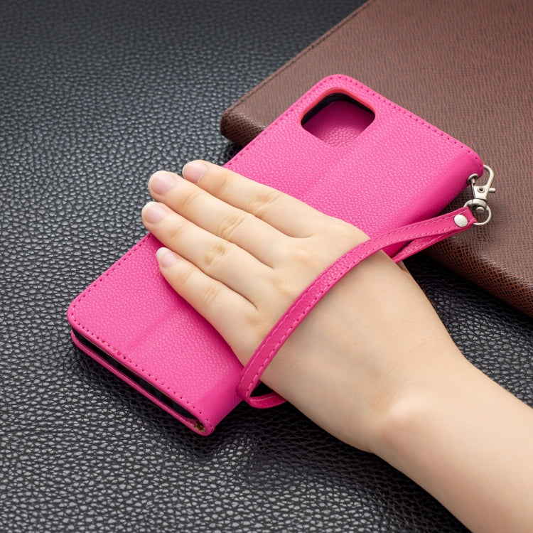 For Samsung Galaxy A22 5G Litchi Texture Pure Color Horizontal Flip Leather Case with Holder & Card Slots & Wallet & Lanyard(Rose Red) by buy2fix