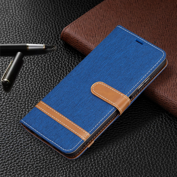 For Samsung Galaxy A22 5G Color Matching Denim Texture Horizontal Flip Leather Case with Holder & Card Slots & Wallet & Lanyard(Royal Blue) by buy2fix