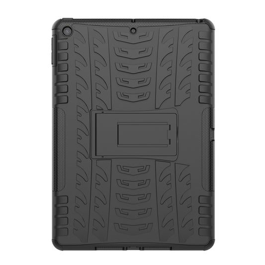 For iPad 10.2 Tire Texture TPU + PC Shockproof Case with Holder(Black) by buy2fix