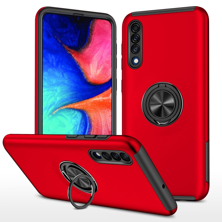 For Samsung Galaxy A30s / A50s / A50 PC + TPU Shockproof Magnetic Protective Case with Invisible Ring Holder(Red) by buy2fix