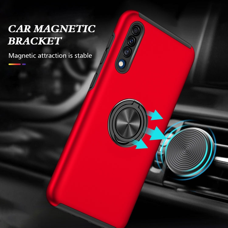For Samsung Galaxy A30s / A50s / A50 PC + TPU Shockproof Magnetic Protective Case with Invisible Ring Holder(Red) by buy2fix