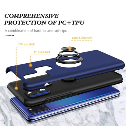 For Samsung Galaxy A21s PC + TPU Shockproof Magnetic Protective Case with Invisible Ring Holder(Blue) by buy2fix