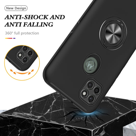 For Motorola Moto G9 Power PC + TPU Shockproof Magnetic Protective Case with Invisible Ring Holder(Black) by buy2fix