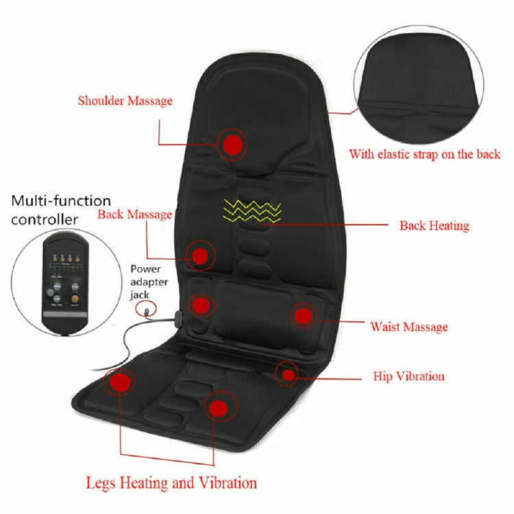 5 Massage Heads 8 Modes Car / Household Multifunctional Whole Body Cervical Massage Seat Cushion, Plug Type:AU Plug(Black) by buy2fix