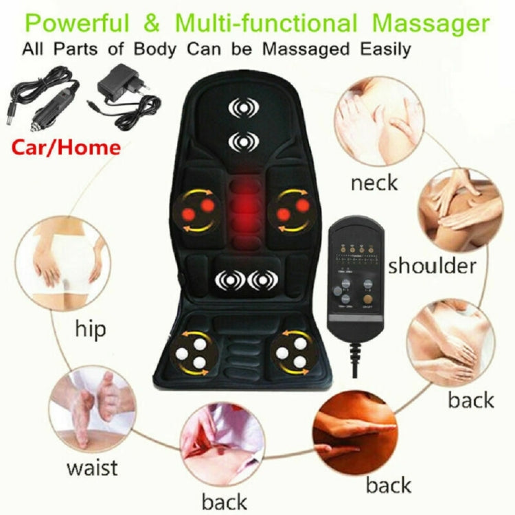 5 Massage Heads 8 Modes Car / Household Multifunctional Whole Body Cervical Massage Seat Cushion, Plug Type:AU Plug(Black) by buy2fix