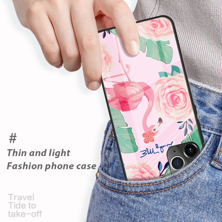 For iPhone 11 Colorful Painted Glass Case(A Floewr) by buy2fix