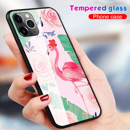 For iPhone 11 Colorful Painted Glass Case(Flower) by buy2fix