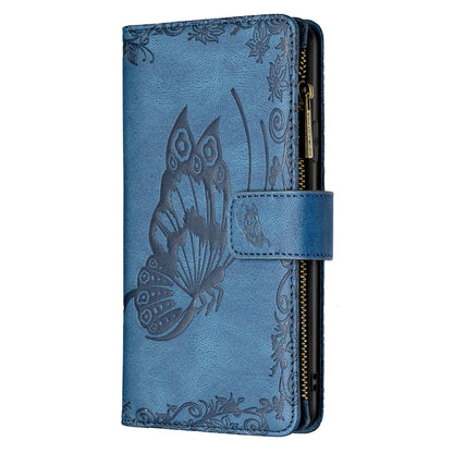 For iPhone 11 Flying Butterfly Embossing Pattern Zipper Horizontal Flip Leather Case with Holder & Card Slots & Wallet(Blue) by buy2fix