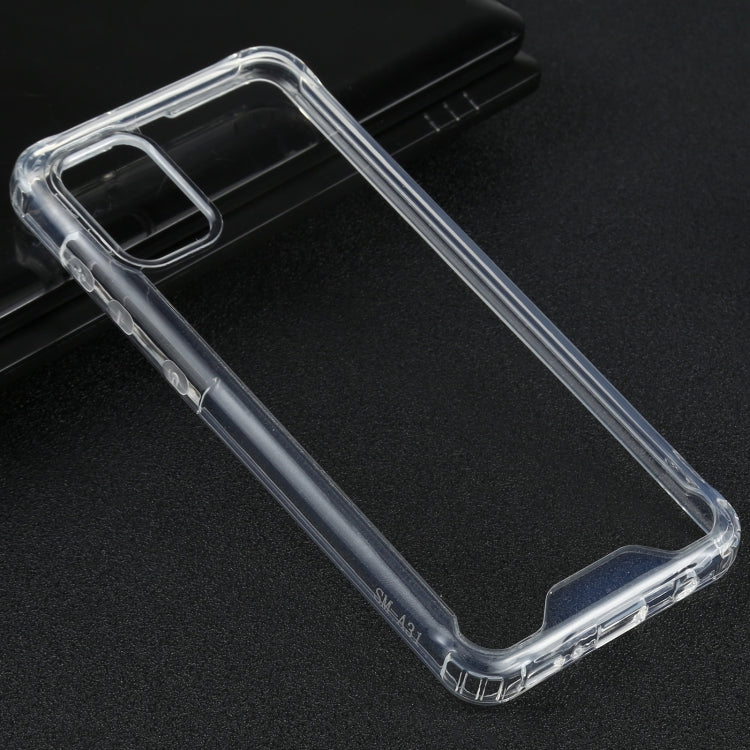 For Samsung Galaxy A31 Four-corner Shockproof Transparent TPU + PC Protective Case by buy2fix