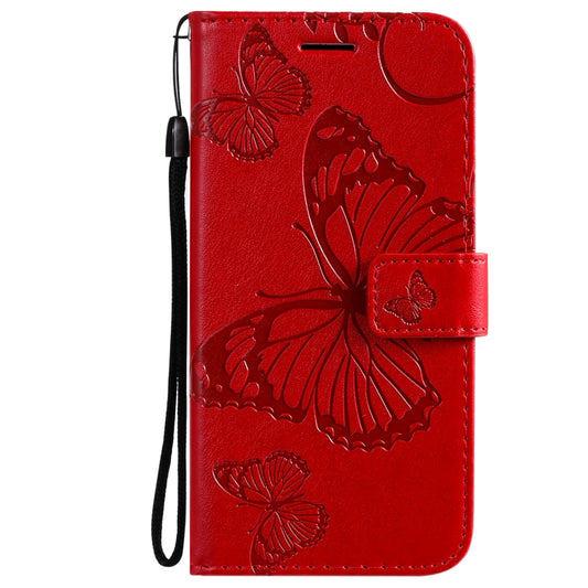 For OPPO Realme 8 Pro / Realme 8 Pressed Printing Butterfly Pattern Horizontal Flip PU Leather Case with Holder & Card Slots & Wallet & Lanyard(Red) by buy2fix