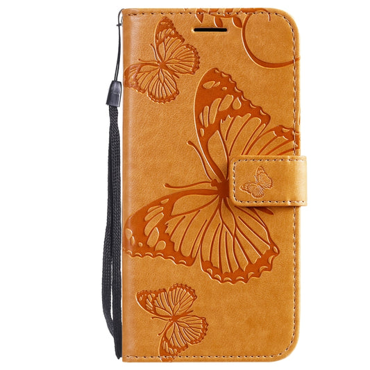 For Xiaomi Mi 11 Lite Pressed Printing Butterfly Pattern Horizontal Flip PU Leather Case with Holder & Card Slots & Wallet & Lanyard(Yellow) by buy2fix