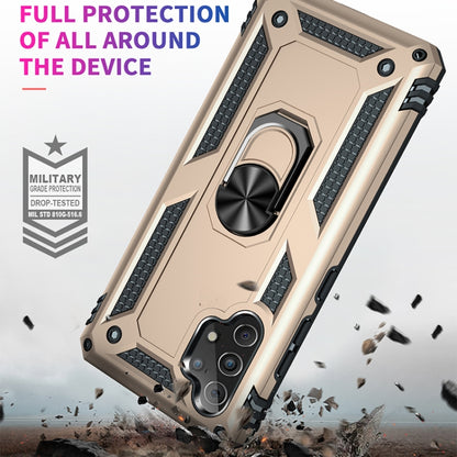 For Samsung Galaxy A32 4G Shockproof TPU + PC Protective Case with 360 Degree Rotating Holder(Gold) by buy2fix
